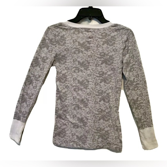 Op Ocean Pacific Womens Jr. 7/9 Lace Floral & Camo Long Sleeve Waffle Knit Tops - Picture 6 of 7